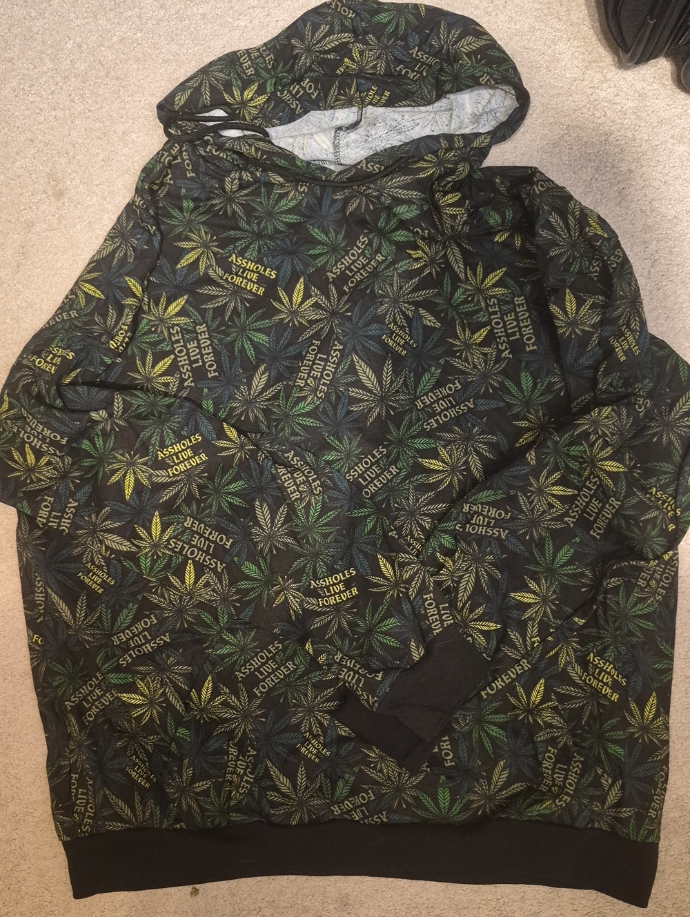 Assholes Live Forever Weed Hoodie Size Xxl